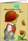 Father’s Day-Dad-Boy in a Derby,tulip,butterfly,blue bird card