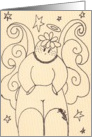Angel Boy, stars, coloring book card