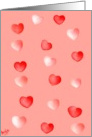 Red & Pink hearts, blank note card