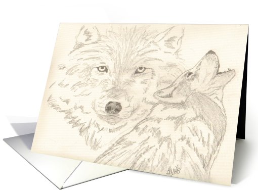 Howling wolf, note card (661038)