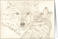 Howling wolf, note card