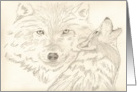 Howling wolf, note card