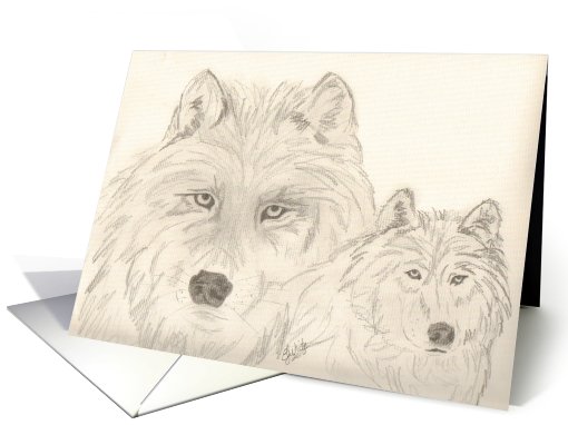 Dual Wolf Images, note card (661041)