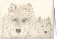 Dual Wolf Images, note card