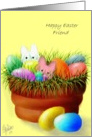 Easter,Friend,Peeps,Eggs,clay pot card