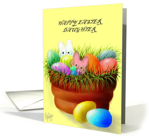 Easter,Daughter,Bunnies,Eggs,clay pot card (795467)