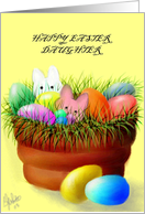 Easter,Daughter,Bunnies,Eggs,clay pot card