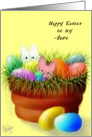 Easter,Aunt,Bunnies,Eggs,clay pot card