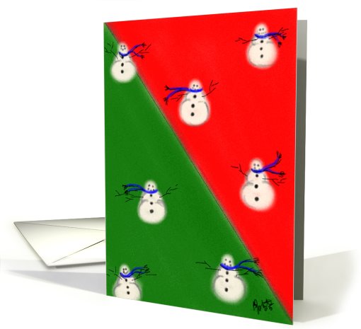 Snowmen, Red and Green note card (826891)