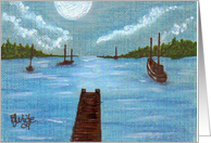 Full Moon and Boats, Seascape card
