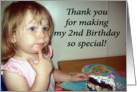 thank you 2nd birthday card