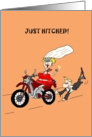 JUST HITCHED FUNNY HOT MAMA BIKER INVITATION card