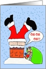 Santa Stuck In Chimney Card