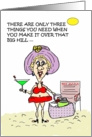 Hot Mama Over The Hill Martini Beach Card 