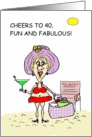Cheers to Forty, Fun and Fabulous Birthday card