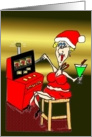 Hot Mama Slot Machine Christmas Card