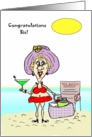 Congratulations Sis Retirement Beach Card 