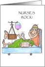 Maninhospitalbedwithbrokenbones-Nursesrocknursesday card