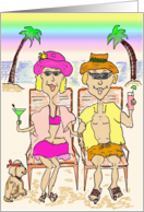 COUPLE ON THE BEACH 50th ANNIVERSARY card