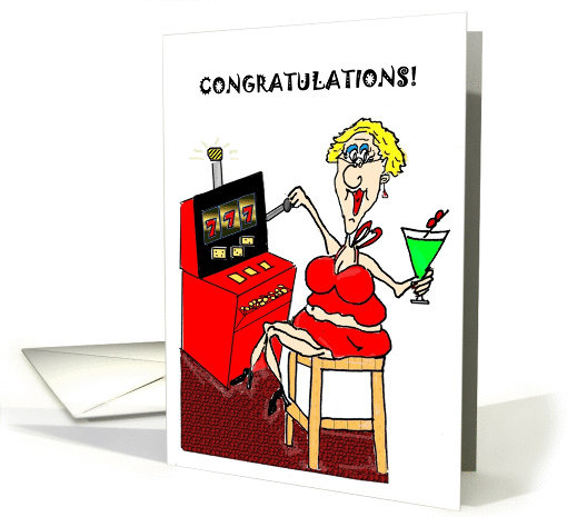 CONGRATULATIONS RETIREMENT SLOT MACHINE card (1076876)