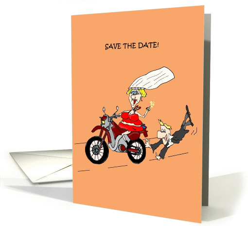 SAVE THE DATE FUNNY BIKER WEDDING INVITATION card (1114128)