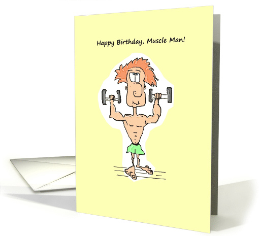 Muscle Man Cartoon Birthday card (1487826)