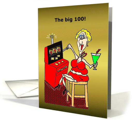 Hot Mama Slot Machine 100th birthday card (1540532)
