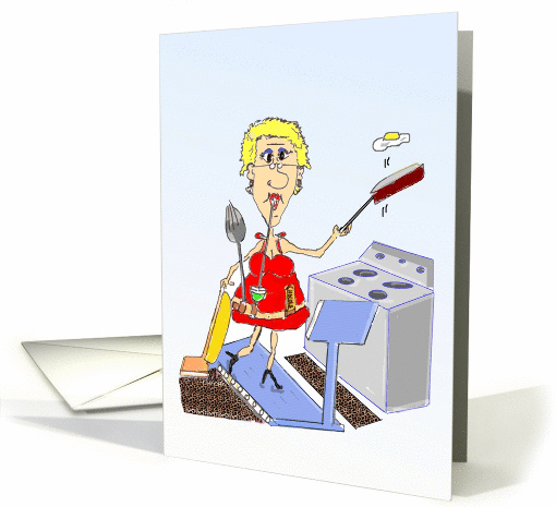 Hot Mama Funny Housework Multitasking Birthday card (620489)