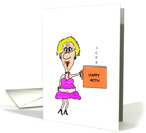 Happy 40th Birthday Chick With Coffee Mug
 card (673927)