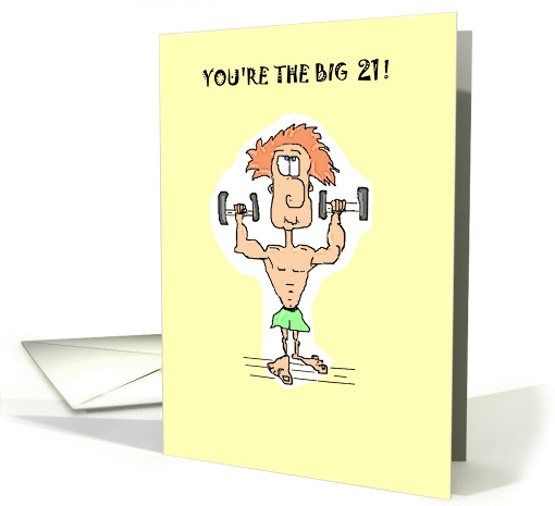Muscle Man 21st Birthday card (731742)