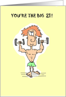 Muscle Man 21st Birthday Card