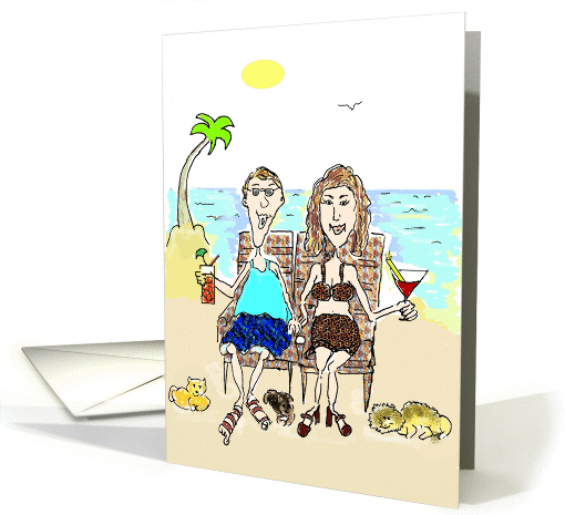 Couple On The Beach Anniversary card (773100)