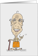 Old Man Sending Shaka Sign Birthday Card 