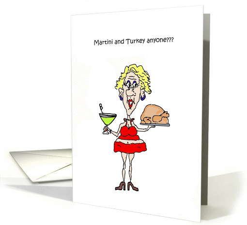 Martini And Turkey Thanksgiving card (872754)