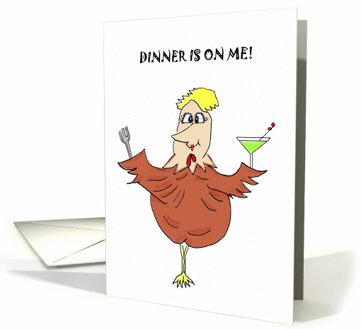 Dinner Is On Me Thanksgiving Dinner Invitation
 card (874102)