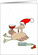 Christmas Humor, Tom the Drunk Turkey Holiday Card