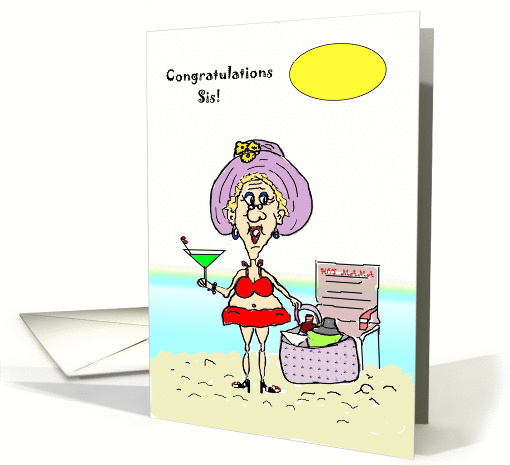 Congratulations Sis Retirement Beach card (897615)