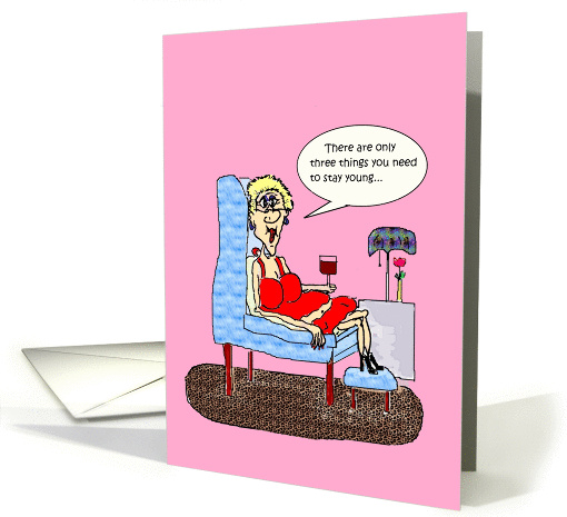 Stay Young Hot Mama Red Wine card (900364)