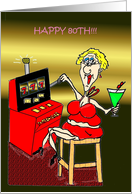 Hot Mama Slot Machine 80th Birthday Card 