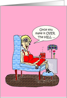 ONCE YOU MAKE IT OVER THE HILL FUNNY 50TH BIRTHDAY card