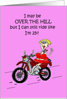 Over The Hill Chick Biker Card 