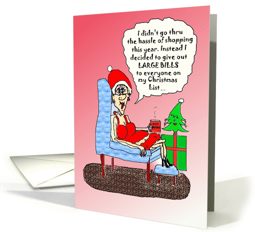 HOT MAMA SITTING IN CHAIR FUNNY CHRISTMAS card (978821)