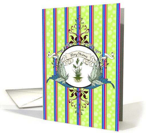 New Beginnings Christmas, leaves with bright stripes card (619464)