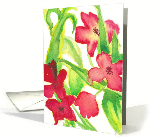 Watercolour Flowers card (594563)