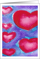 Watercolour Hearts card
