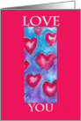 Love You Watercolour Hearts card