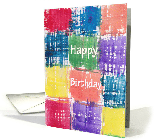Happy birthday, colorful squares card (601540)
