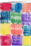 Happy birthday, colorful squares card