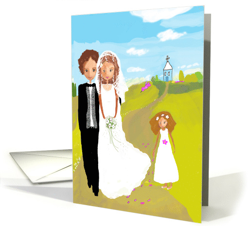 Love in the fields announcement getting married card (603417)