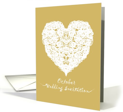 heart of  love in October Wedding Invitation card (628205)